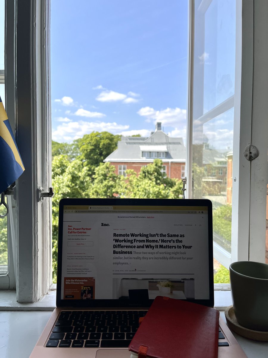 Settled in for the day with a captivating view of Stockholm's nature right from my window. 🌿 My office truly is anywhere! Loving the spontaneity and flexibility of #remotework. What does your setup look like today? 🌍💻 #digitalnomad #workfromanywhere
