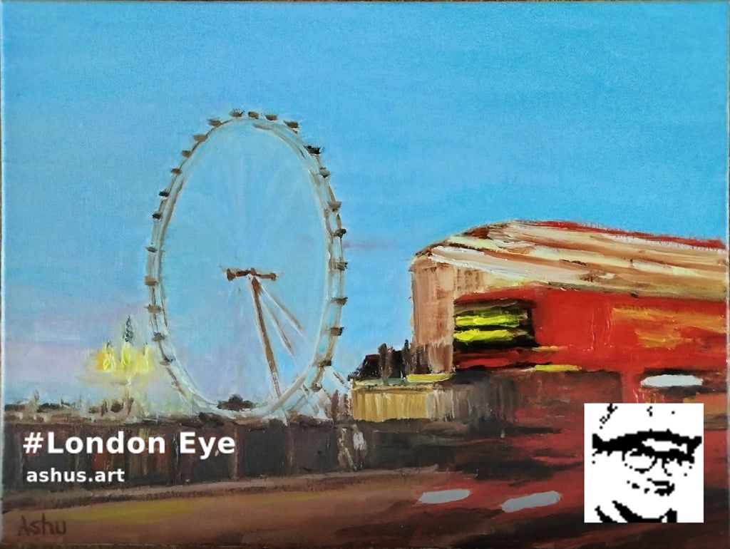 🖌️ '#London Eye' original #oilpainting by Ashu Shendé 

🖼️ ashus.art/products/londo…

📦 $270.00 Free S&H within US
🛫 Shipped to 15+ countries

#originalart #art #painting #fineart #visualart #contemporayart #SoulOfAshu