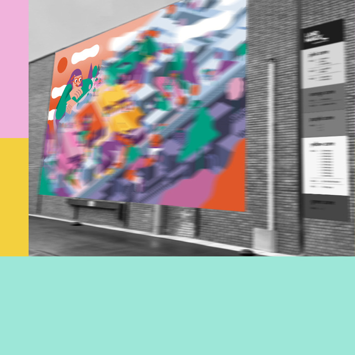 LandMarck_'s tweet photo. Sneak peek! Nu nog een blanco muur, maar binnenkort wordt die opgefleurd met een crazy muurtekening van illustrator Levi Jacobs om jullie helemaal wegwijs te maken op de site! Wij geven alvast een stukje van de tekening prijs als voorproefje 🤭 https://t.co/CBqxEOPFTN