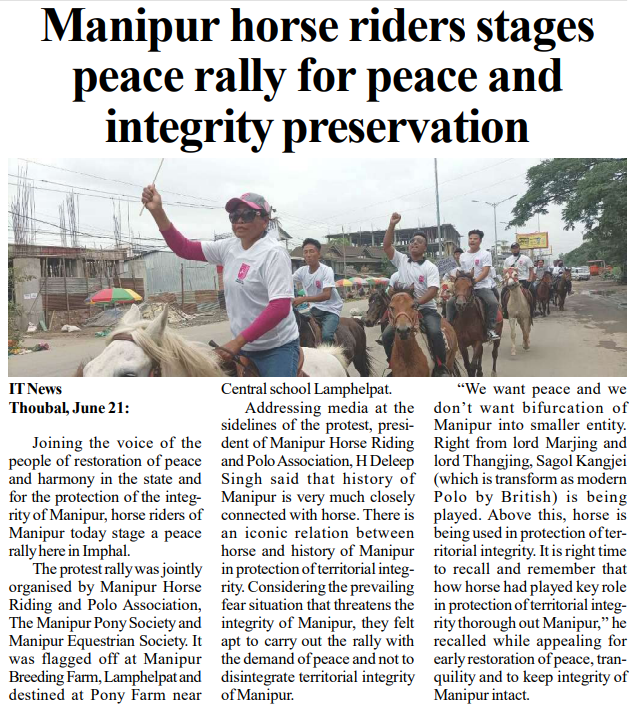 DynaMaibam's tweet photo. "Manipur horse riders unite for a peaceful rally, advocating for the preservation of peace and integrity. #HorseRidersForPeace #PreservingIntegrity #UnityForManipur"
#ManipurRiots #manipurviolence #ManipurBurning #ManipurOnFire #ManipurNews @narendramodi @AmitShah @PMOIndia @ndtv @aajtak @TimesNow @ABPNews @BBCIndia #OneMeitei #SaveManipur #SaveIndia #SaveIndigenous #PeaceInManipur #Truthprevail #Meiteiunited