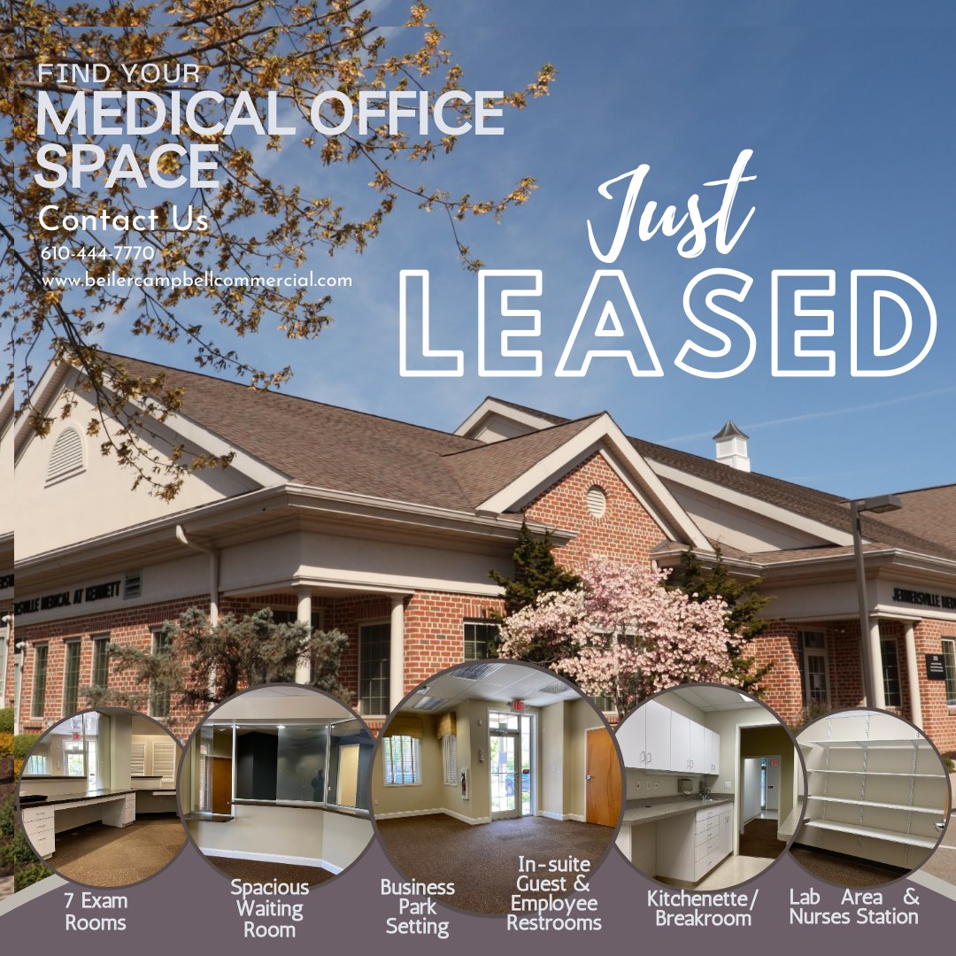 BCCommercial's tweet photo. We welcome our new tenants, Rheumatology Care Specialists, LLC to Suite 203, 200 Old Forge Ln in the Beiler-Campbell Business Center! #cre #CREi #beilercampbellcommercial #leasing #officespace #office #officeforlease #kennettsquare #ksq #chestercounty https://t.co/HPpI5dkTG6