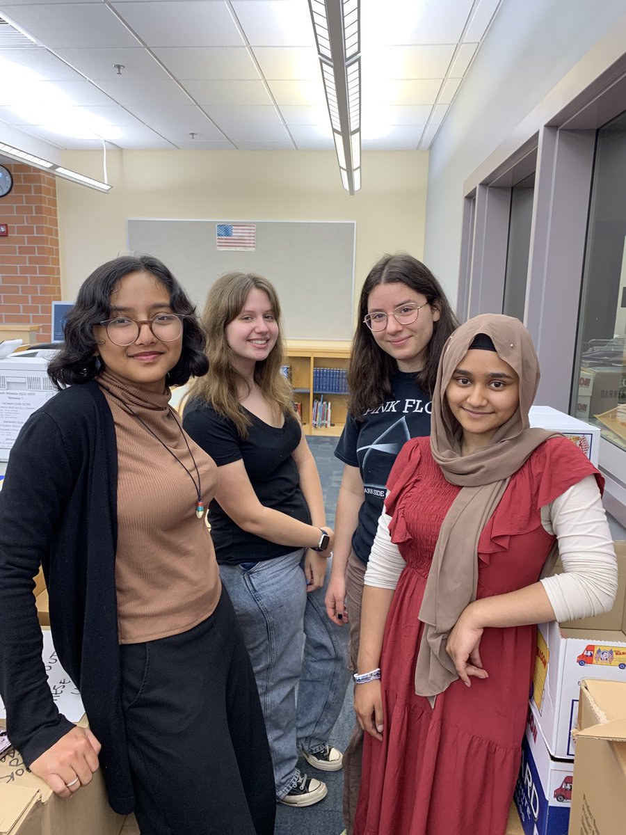 So appreciative of these four excellent helpers who helped me wrap up a big job yesterday!!  #LastDay #LibraryProjects #ClockersCare