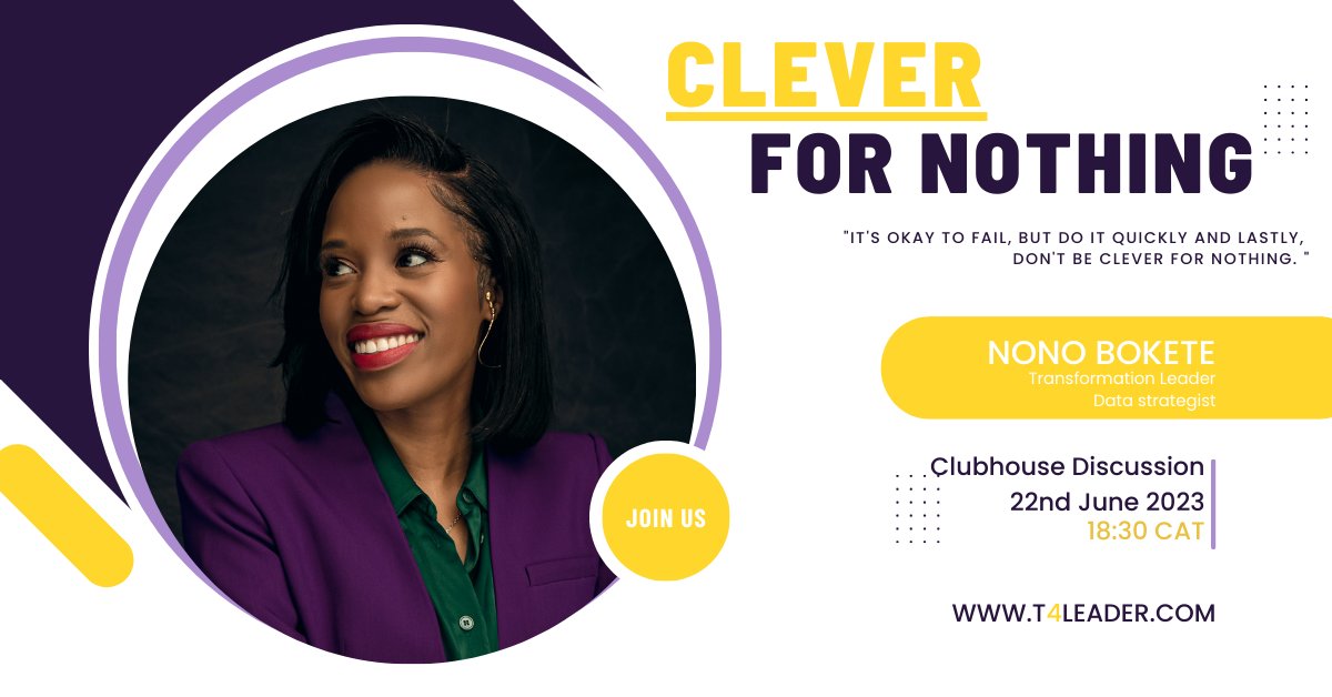 Join our T4L community to transform the digital landscape! Get insights from Nono Bokete on avoiding pitfalls in digital transformation in our "Clever for Nothing" newsletter. Don't miss our Clubhouse session on June 22nd at 6:30 PM CAT for an thought-provoking discussion.