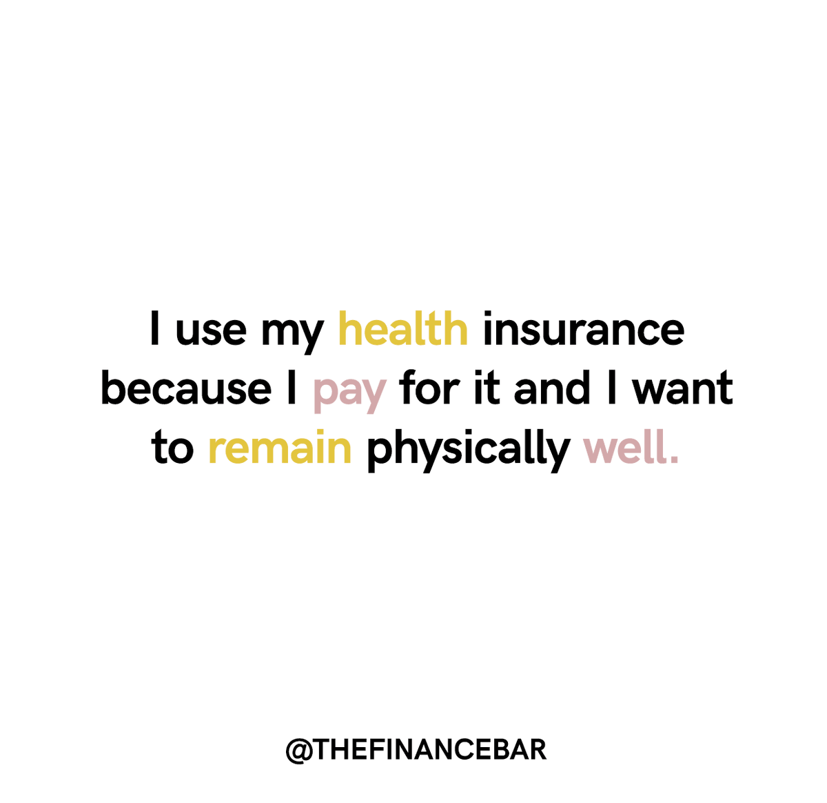 Don’t waste your benefits. You are your very best advocate.
#thefinancebar #financialwellness #financialwellbeing #personalfinance #finance #money #selfcare #health #healthcare