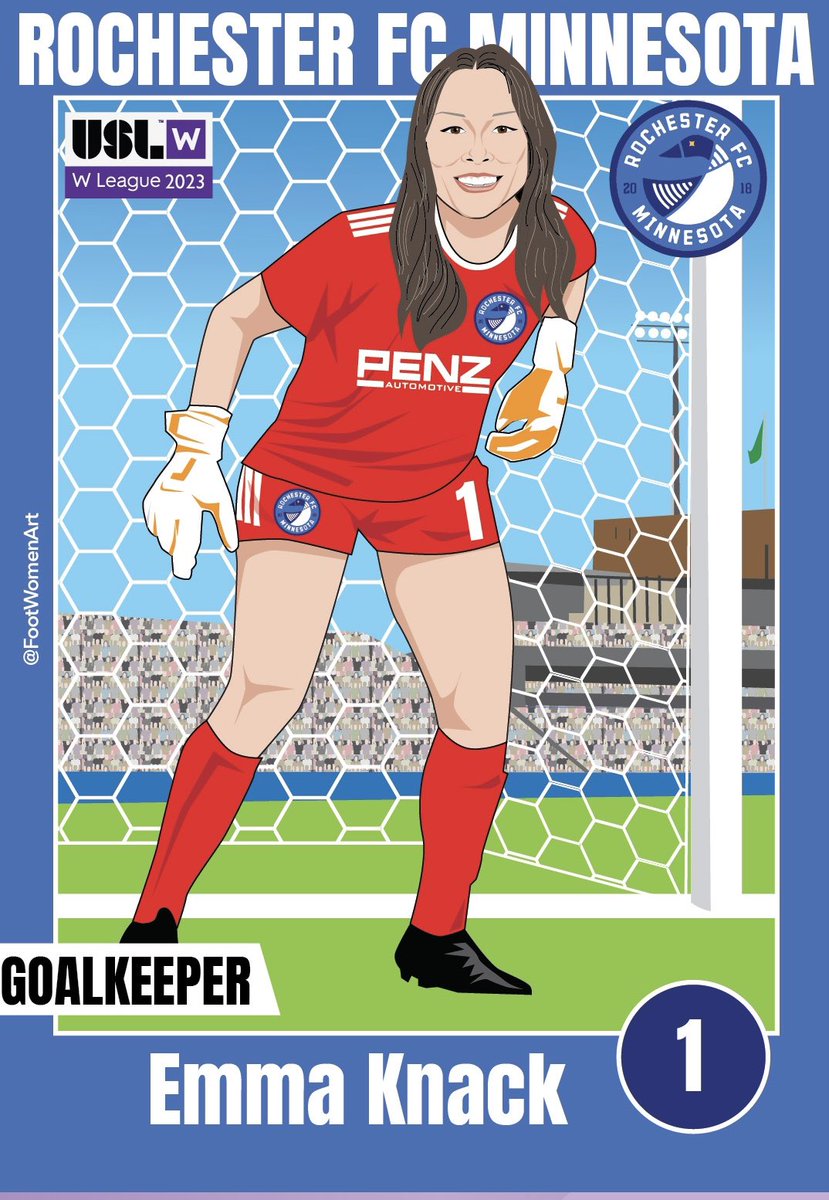 Comics Trading Cards Series💥
League: @USLWLeague ⚽️
Team: @RochesterClub 
Player: @EmmaKnackGK 
#1️⃣
Position: Goalkeeper
#forthew #uslw #rochesterfc