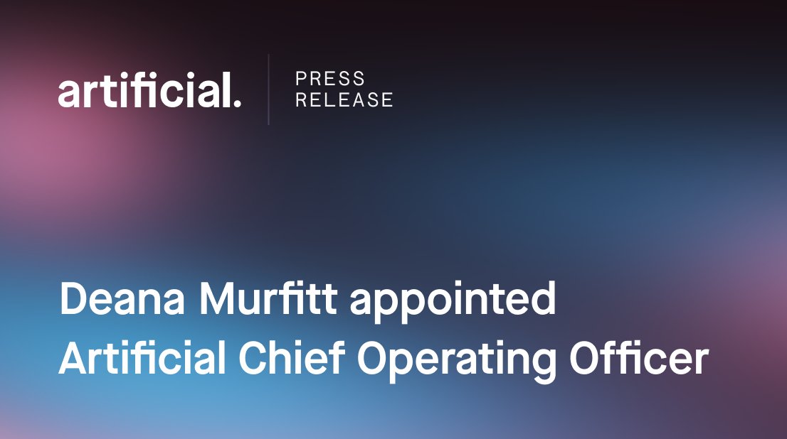 Artificial (@artificiallabs) on Twitter photo We are delighted to announce that Deana Murfitt is joining Artificial as our permanent Chief Operating Officer!
artificial.io/company/blog/a…
<a href="/malarkeyking/">David King</a> <a href="/johnnybridges/">Johnny Bridges</a> #coo #insurtech #artificialteam We are delighted to announce that Deana Murfitt is joining Artificial as our permanent Chief Operating Officer!
artificial.io/company/blog/a…
<a href="/malarkeyking/">David King</a> <a href="/johnnybridges/">Johnny Bridges</a> #coo #insurtech #artificialteam
