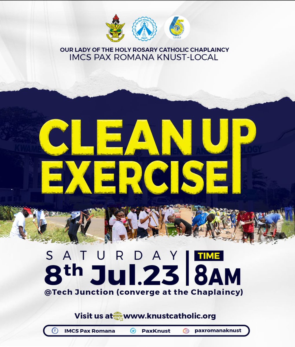 PAX KNUST <a href="/65/">65</a>🎉🥳🥳
                 
ANNIVERSARY CLEAN UP EXERCISE      

#PaxRomanaKNUST@65 
#InformationWithCredibility 
©Pax Publicity'23