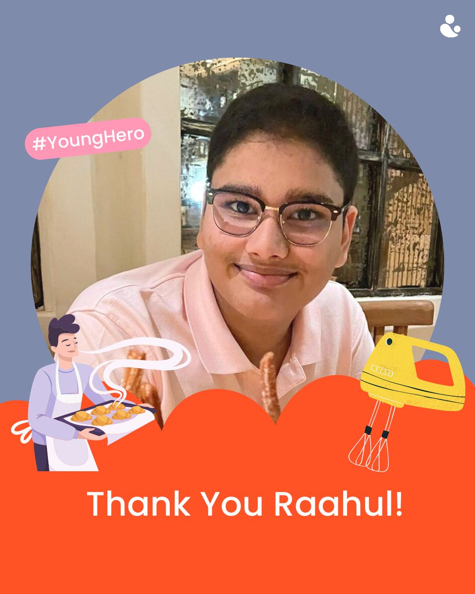 Meet Raahul , a kid from Mumbai who organized a bake sale, raising ₹20,000 to support children #fightingcancer. Let's applaud his kindness, inspiring us all to make a positive difference! If you know a young person interested in joining #YoungHeroes, click the link in our bio.