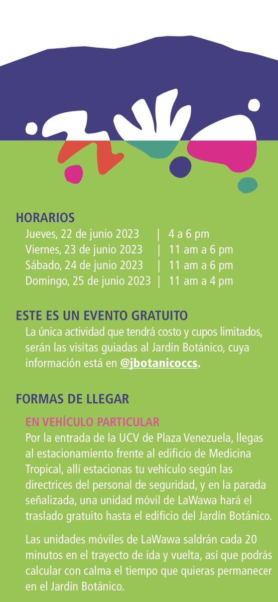 _primario's tweet photo. Estaremos de jueves a domingo en el Jardín Botánico de Caracas celebrando la palabra. ¡L@s esperamos! https://t.co/RDYQa79vWv