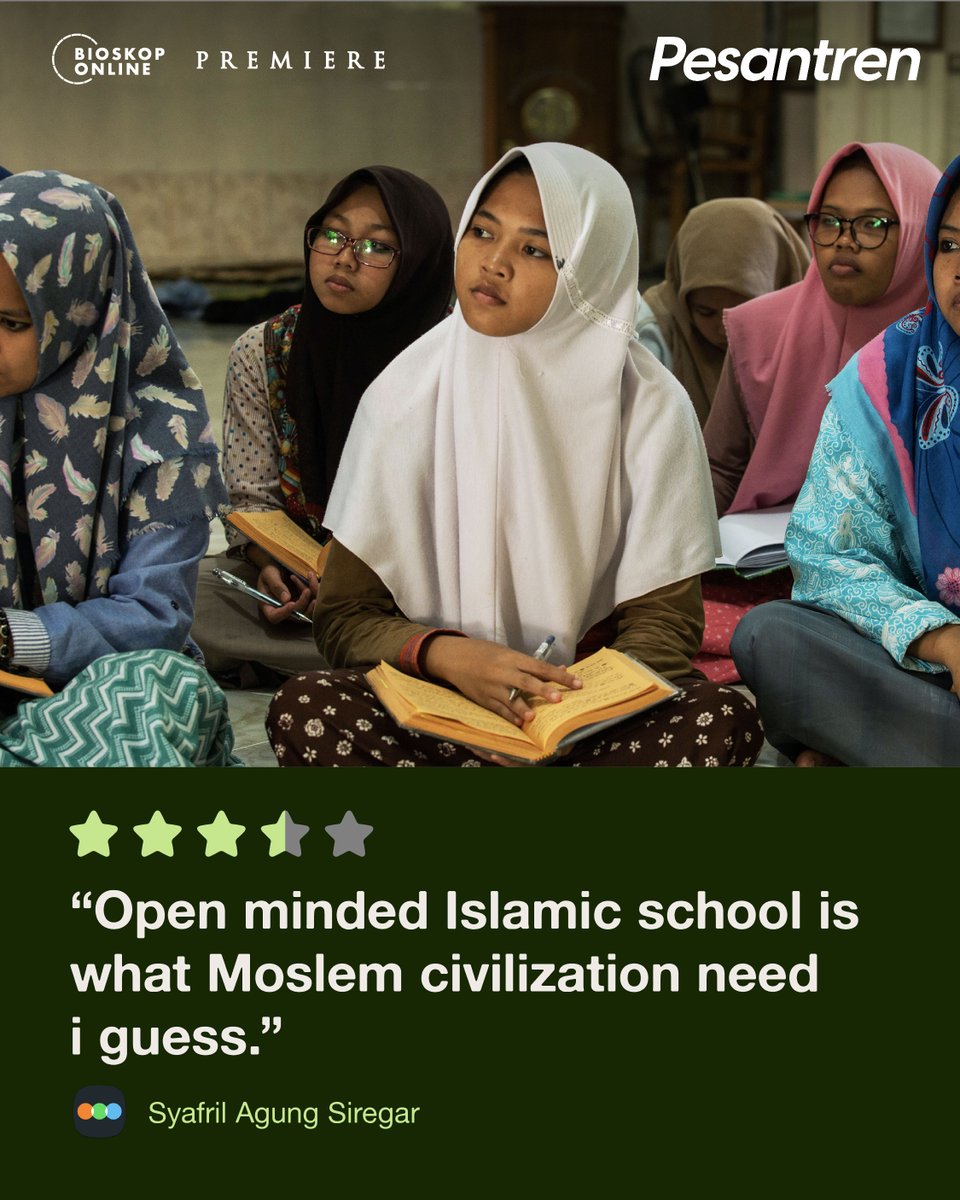 Berbagai macam ulasan dari teman-teman yang udah nonton @filmpesantren ☺️
Film Pesantren tayang terbatas cuma di bioskoponline.com. Yuk
tonton filmnya sekarang, jangan sampai kelewat ya! ✨
#Pesantren
#TemukanHarapanBaru
#FilmPesantren
#BioskopOnline