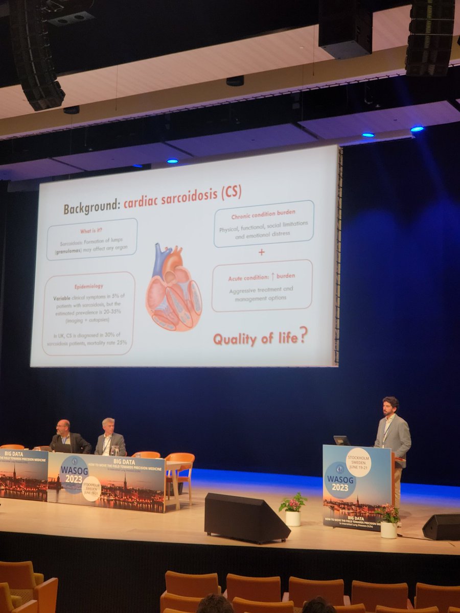 #proudsupervisor Fantastic talk by @JCQuijanoCampos on the work from his PhD in Cardiac Sarcodosis QOL questionnaires with strong answers to challenging questions from global experts @SekhriNeha @julessanders2 @QMUL @RoyalPapworth @BartsHospital @NIHRresearch @wasog2023