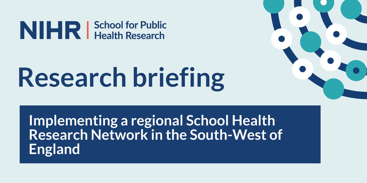 School Health Research Networks to improve young people's health &amp; wellbeing exist in Wales &amp; Scotland but are yet to be developed &amp; evaluated in England. 

<a href="/sw_shrn/">South West - School Health Research Network</a> has identified the main barriers &amp; facilitators to implementing a pilot network 

➡️sphr.nihr.ac.uk/wp-content/upl…