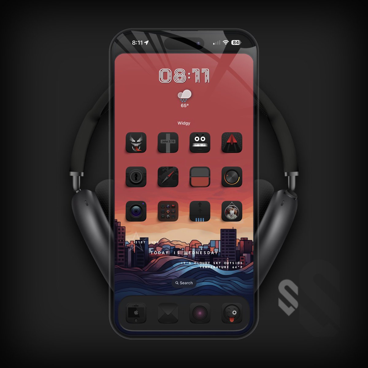 #iOS165 #iPhone14PM
Icons - @bulldog5278
Overlay - @bulldog5278 
Widget - me ( inspired by @TeboulDavid1 , weather @SeanKly )
HS theme - @jennysblessed @widgebox
Wall - #Wallpaperize @TeboulDavid1 (edited)
Mock - @SeanKly 
#Widgy #ShowLive #screenshotSL #SmartWallpaperArt