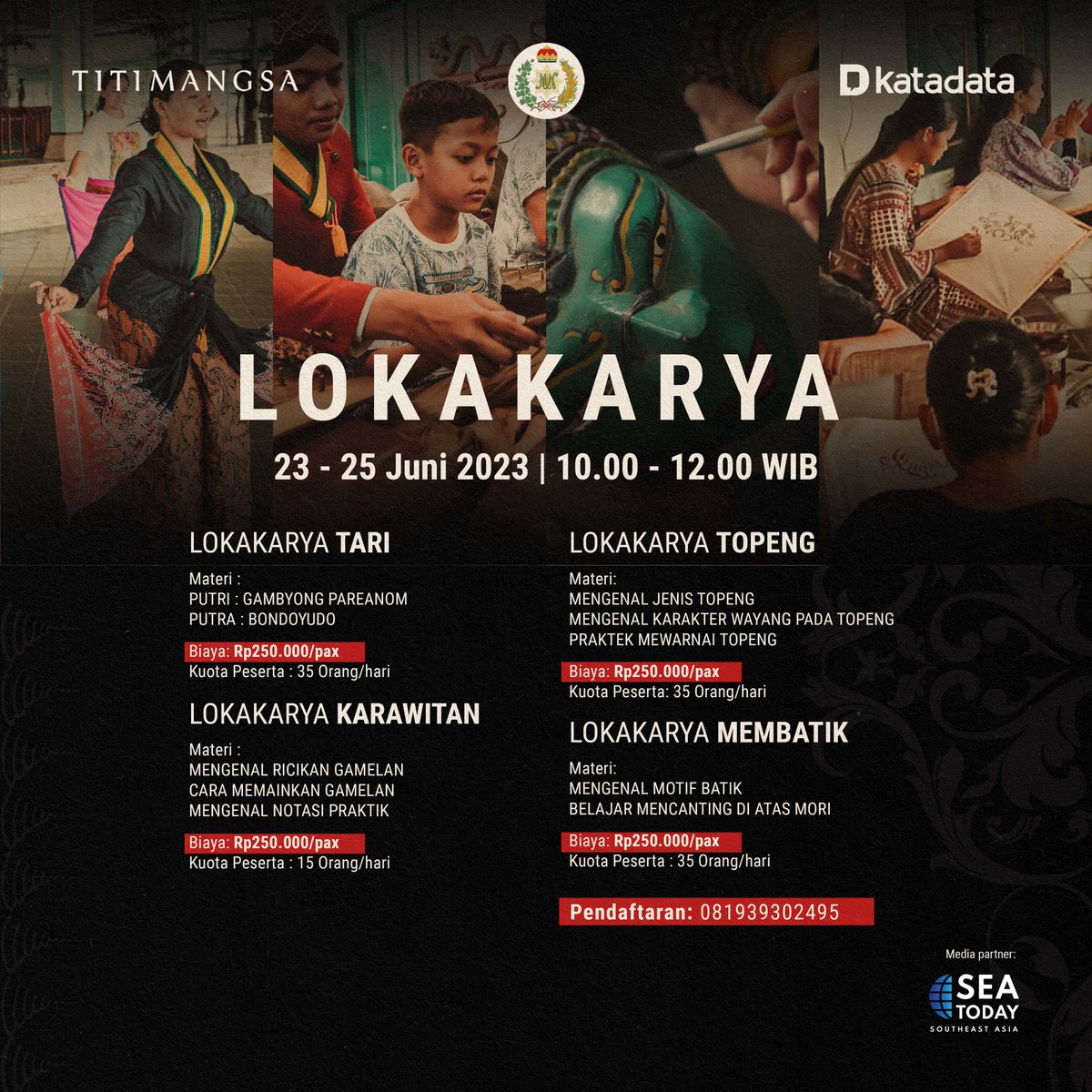 seatodaynews's tweet photo. ...@pt.pupukindonesia, @rumahindofood dan @keretaapikita Juga didukung oleh @pemkotsolo, @pariwisatasolo, dan @siberkreasi @kemenkominfo
Media Partner: @seatodaynews
#Sudamala #EpilogCalonarang #Calonarang #Titimangsa #Sudamala2023 #PuraMangkunegaran #KatadataEvent https://t.co/tlZQFmF2Fs