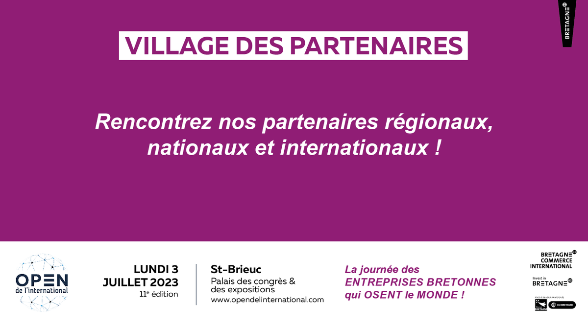 🚀 Rencontrez nos partenaires régionaux, nationaux et internationaux lors de l’OPEN de l’international le 3 juillet à Saint-Brieuc #OPENBCI23 🌍
👉opendelinternational.com/le-village-des…