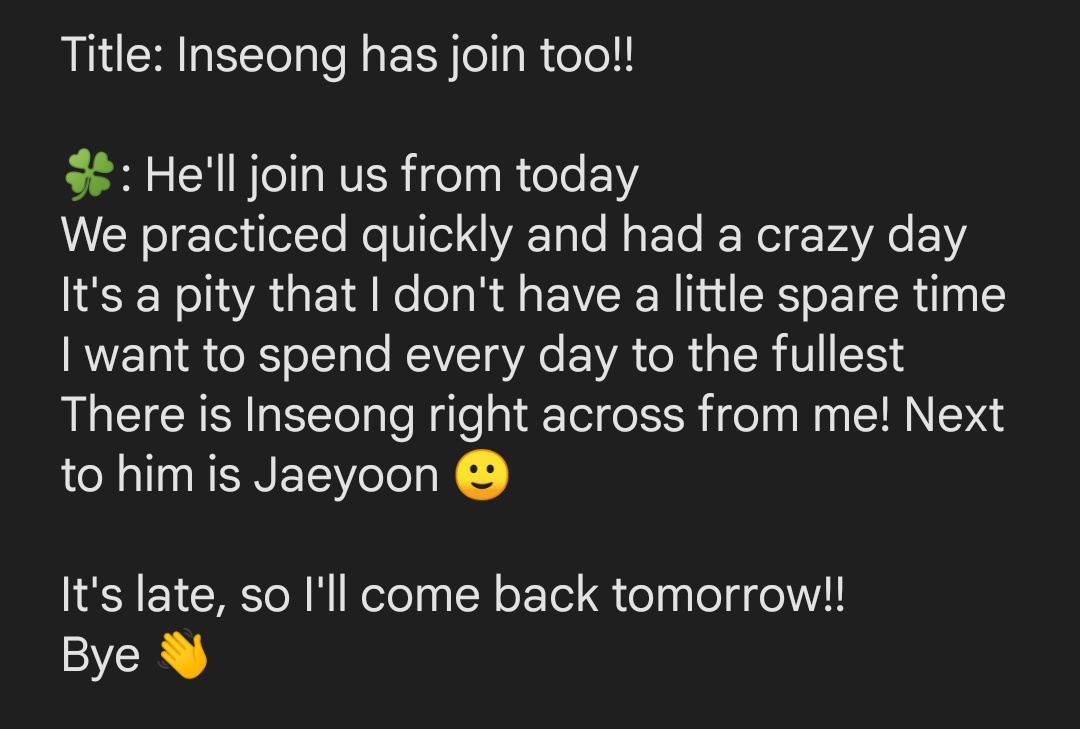 230621 Youngbin Fancafe update #SF9 #YOUNGBIN #INSEONG #JAEYOON