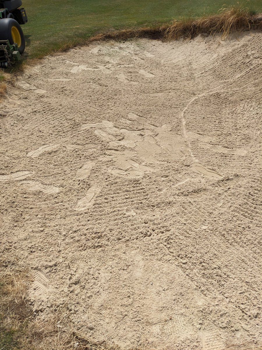 Three hours spent raking bunkers this morning. Why?