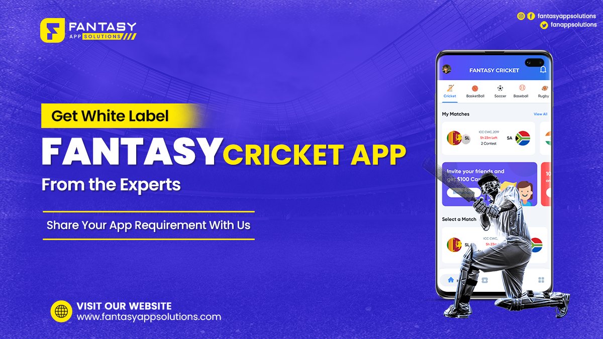 Attention business owners! Are you ready to tap into the immense popularity of fantasy cricket? 
Get your own 𝐅𝐚𝐧𝐭𝐚𝐬𝐲 𝐂𝐫𝐢𝐜𝐤𝐞𝐭 𝐀𝐩𝐩 From the Experts.

#FantasyCricket #FantasyCricketApp #FantasyAppDevelopment #CricketAppDevelopment #FantasyCricketAppDevelopment