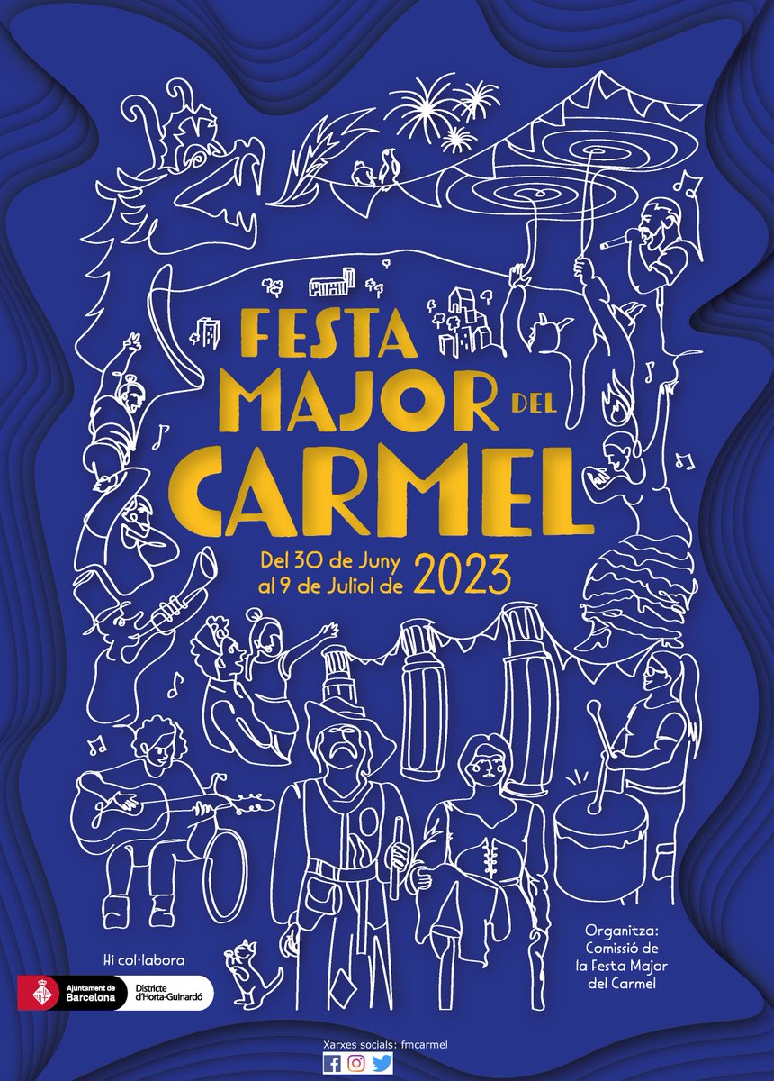 Veïns i veïnes! Ja tenim el programa de Festa major del Carmel 2023.
Pots veure-ho a:

elcarmel.org/fm_programes_a…

#fembarri #femcarmel 
<a href="/bcn_hg/">Horta-Guinardó</a> <a href="/carmelalavista/">Carmel a la Vista</a> @carmelamunt 
<a href="/MercatDelCarmel/">Mercat del Carmel</a> <a href="/DiablesCarmel/">Diables del Carmel</a> <a href="/civiccarmel/">Centre Cívic Carmel</a> <a href="/bocaradio/">Boca Ràdio</a> <a href="/BOCANORD/">Espai Jove Boca Nord</a>