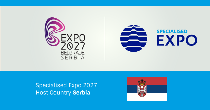 bieparis's tweet photo. Specialised Expo 2027/8 will take place in Belgrade, Serbia with the theme “Play for Humanity: Sport and Music for All”, following a vote by Member States of the BIE during the 172nd General Assembly of the BIE #BIE172