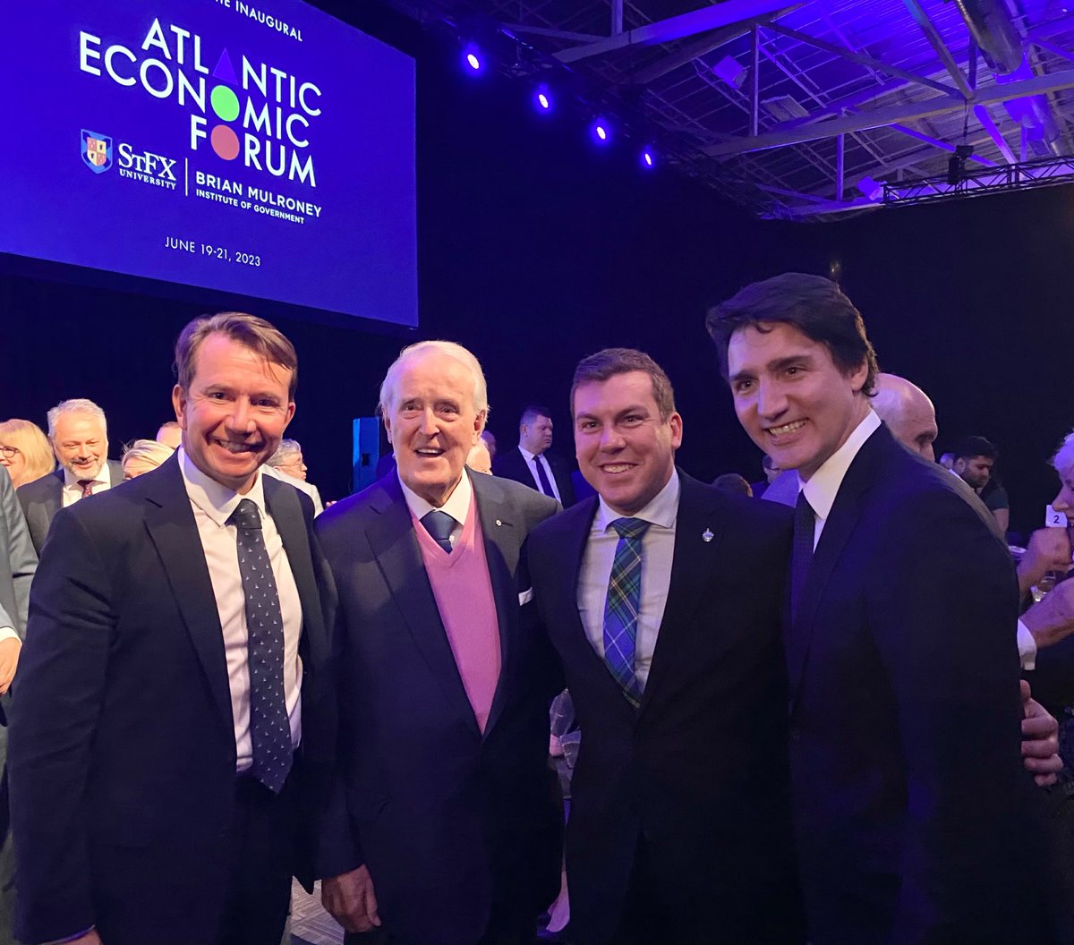 The Atlantic Economic Forum brought together a diverse group of leaders for our region dedicated to building sustainable economic growth. One highlight was connecting with former PM Brian Mulroney @scottbrison and PM @JustinTrudeau all passionately committed to Atlantic Canada 🇨🇦