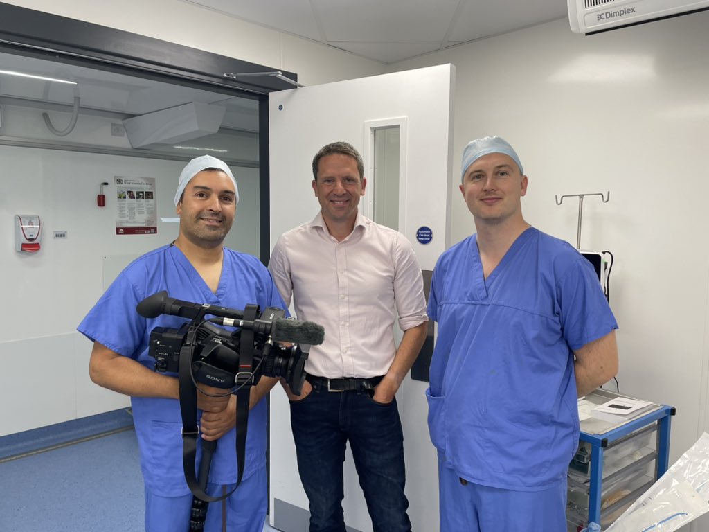 Thanks to @jamiecoulsontv coming to film at our surgical Hub @Wharfedale_Hosp showing how we have cut our elective waiting list by doubling theatre capacity and having overnight stay to allow more complex procedures @LeedsNhs