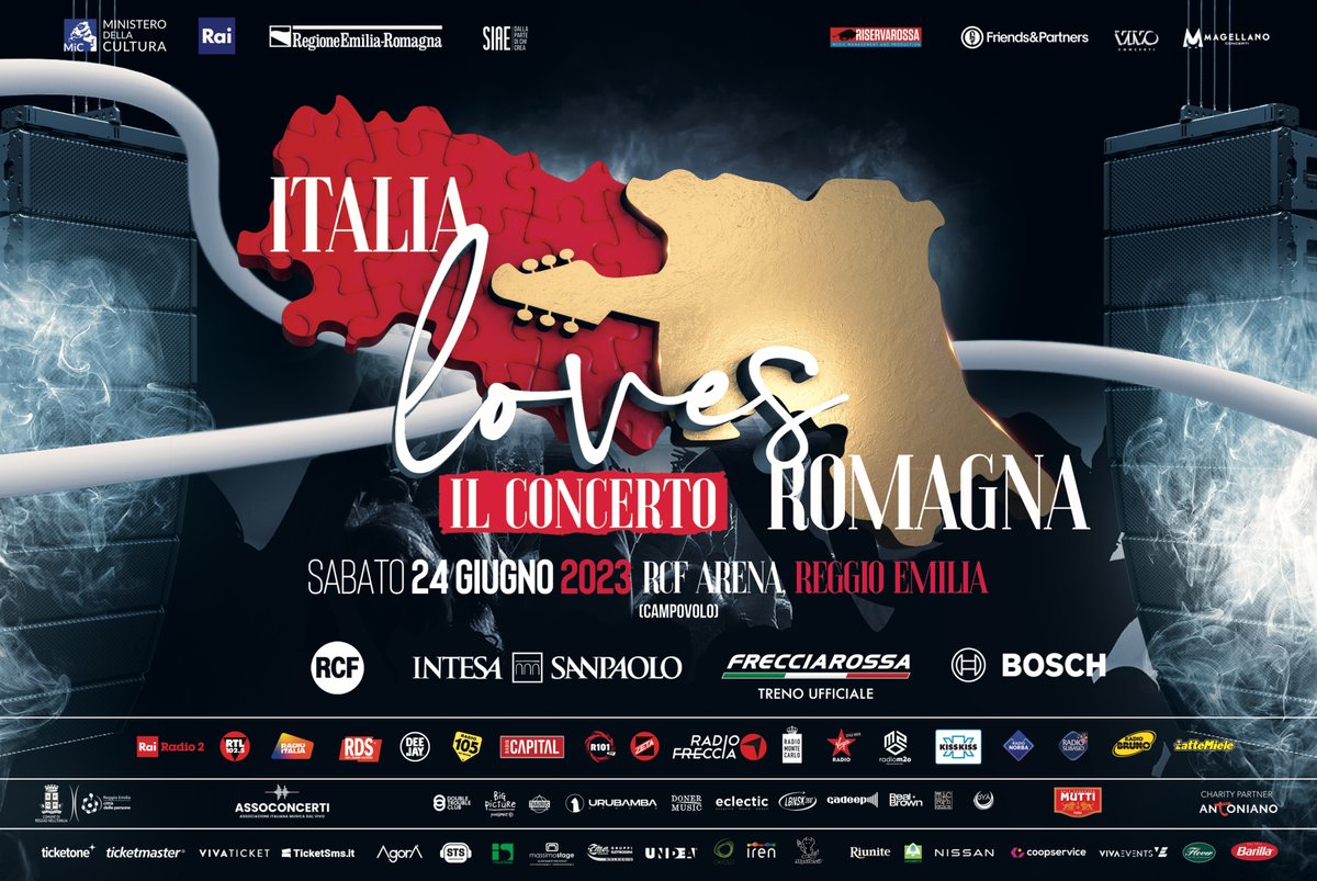 Siamo orgogliosi e felici di annunciare che saremo l’#OfficialPartner di #ItaliaLovesRomagna! 

Il concerto-evento si svolgerà sabato presso la RCF Arena di Reggio Emilia per raccogliere #fondi a favore delle popolazioni dell’Emilia Romagna colpite dalla #alluvione di maggio.