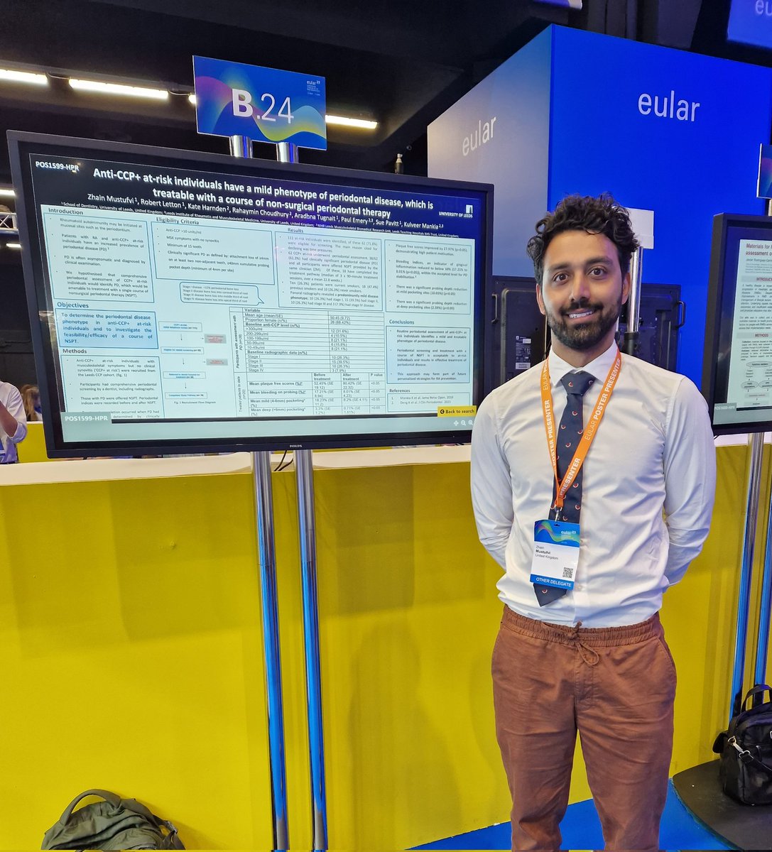 Poster presentation at the European rheumatology conference EULAR earlier this month in Milan