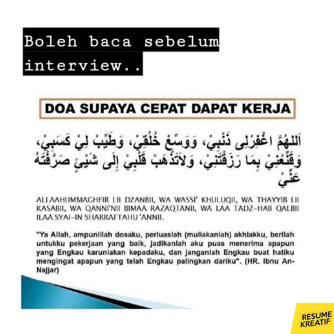 empayarkerjaya's tweet photo. Dah nak interview esok lusa? Boleh amalkan doa ni. Semoga bermanfaat. https://t.co/EKth3a05r2
