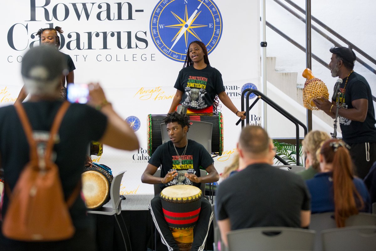 RCCCedu's tweet photo. We celebrated Juneteenth on campus with a performance by the Drums 4 Life African drumming group, and online with virtual trivia and prizes! #NavigationNation https://t.co/9hPBUwaOLa