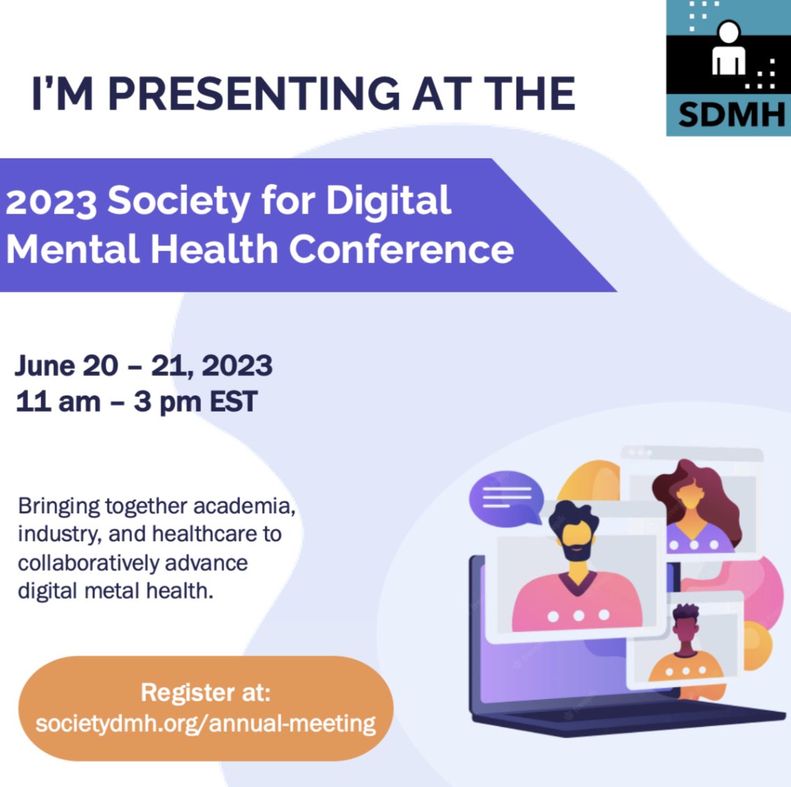 CLNardini's tweet photo. Excited to give a flash talk at #SDMH2023 conference today, and share a snapshot of how we are increasing access to mentoring for students who need it the most through online, evidence-based channels! @SocietyDMH https://t.co/gSettLiSbA