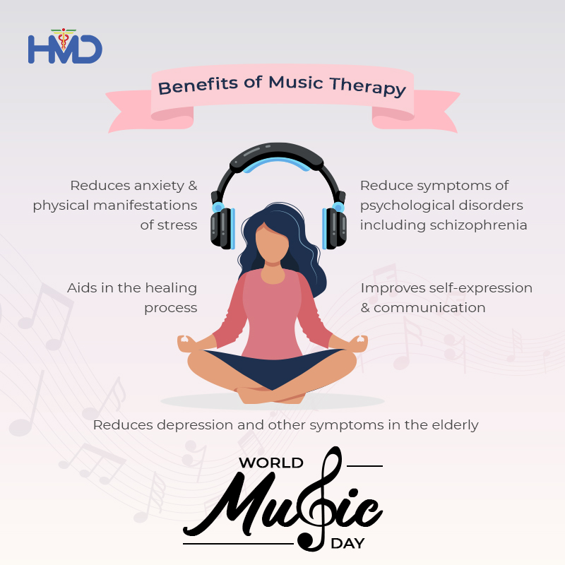 Unlock the therapeutic melodies and Elevate your well-being with the gift of music therapy on World Music Day! #WorldMusicDay #MusicTherapy #HealingProcess #MusicDay #HappyMusicDay #MusicBenefits