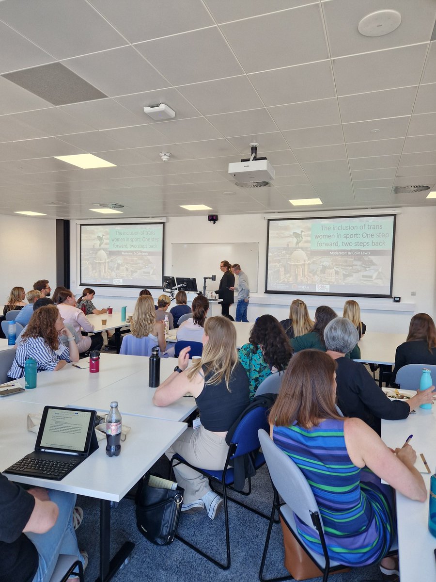 wiseconf's tweet photo. It's symposia time! ⏰️ 

"The inclusion of trans women in sport: One step forward, two steps back" with speakers Blair Hamilton &amp; Natalie Washington #WiSEANConf2023 https://t.co/Px0FXV9A41