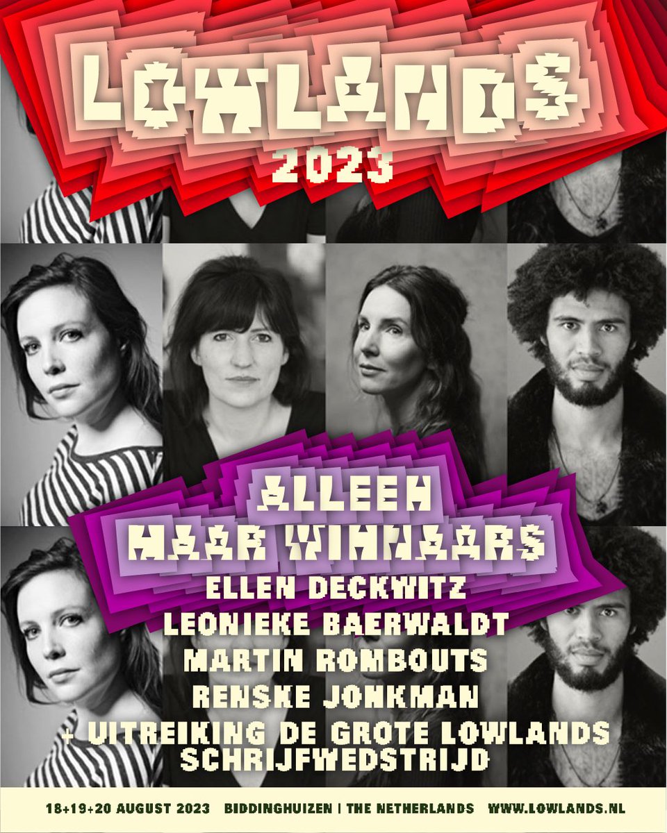 Festivalgangers opgelet!☀️😎

SLAA brengt ook in 2023 literatuur naar Lowlands!
Ons programma staat in het teken van winnen en de Lowlands Schrijfwedstrijd. Met oud-winnaars Leonieke Baerwaldt en Renske Jonkman, Martin Rombouts en Ellen Deckwitz.

Tickets: ap.lc/vUukU