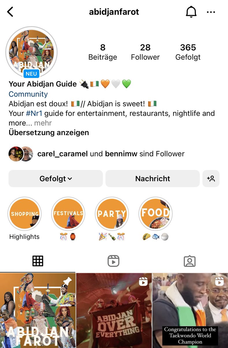 My friend started a page all around the culture and sweet life of Abidjan, Ivory Coast! Bitte lasst mal nen follow und n past likes da 🤎 retweets sind gern gesehen! instagram.com/abidjanfarot?i…