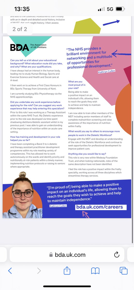 <a href="/kathrync1612/">cafe</a> demonstrating her unique role as a Dietetic and Therapy Assistant Practitioner encompassing Occupational Therapy, Physiotherapy and Dietetics💚💙💜  Go Kathryn 🥳

Link:  bda.uk.com/uploads/assets…
