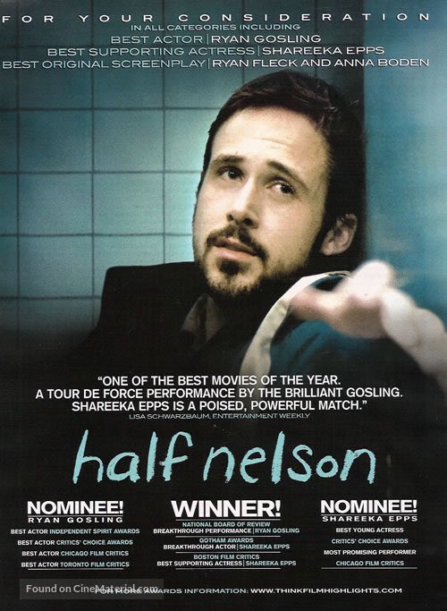 @davidcinema Whilst I tip my hat to Trainspotting and the under appreciated Flight, for me it’s Half Nelson. 
A truly great film, that is non judgmental in tone and doesn’t fixate on cliche or stereotype, often pitfalls in films about addiction, an absolute must see in my humble opinion