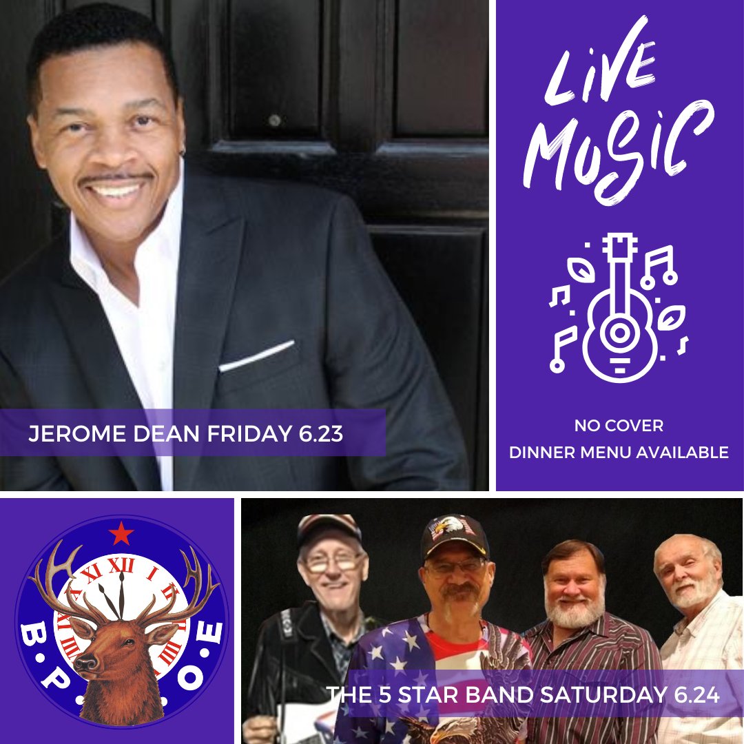 If it's live music you want, then it's live music you shall receive. Join us on Friday night for Jerome Dean, then on Saturday night for The 5 Star Band! As usual, call ahead and let us know you're coming! 714-547-7794

#santaanaelkslodge #santaanaelks #santaana 🇺🇸 #bingo