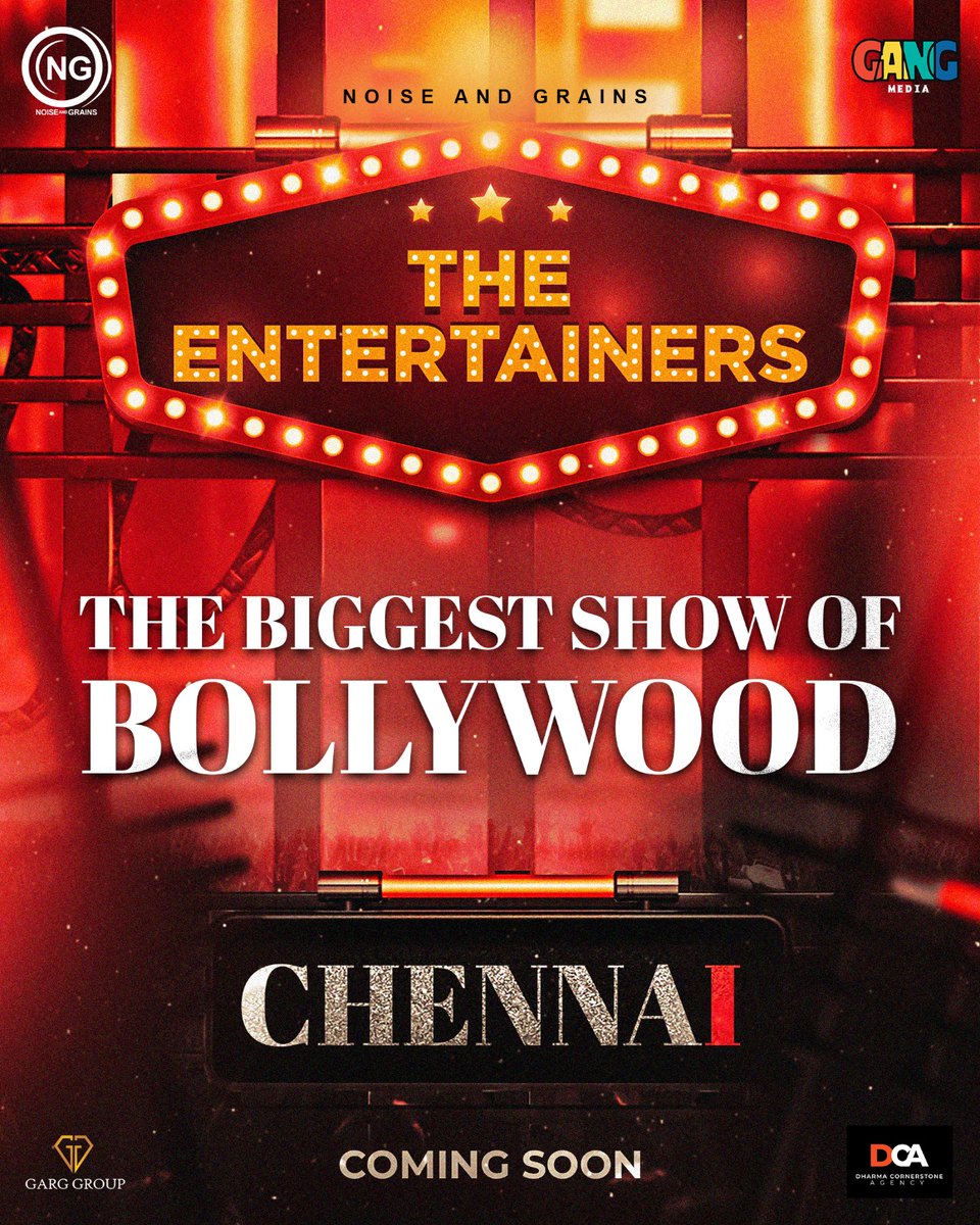 #Chennai are you ready to witness the Biggest Bollywood Show!? 💥

Stay tuned for more! 🤩

#TheEntertainersTour @noiseandgrains @karya2000 @itisveer #GangMedia @onlynikil

#theentertainerstour #noiseandgrains #chennai