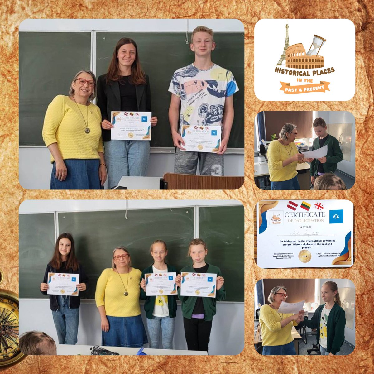augras's tweet photo. https://t.co/YK4uALRaa2 An overview of the work done, certificates and art exhibition #eTwinning project #Historical_places_in_the_past_and_present @SalomeChichina1 https://t.co/waYLsLH5fM