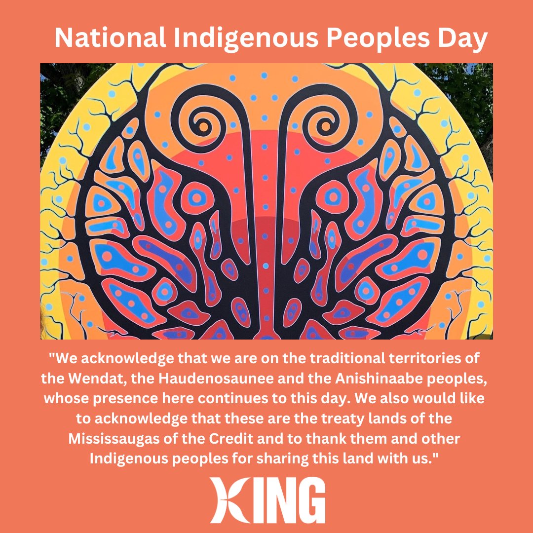 Recognizing our #FirstNations on National Indigenous Peoples Day. #NIPD king.ca/landacknowledg…