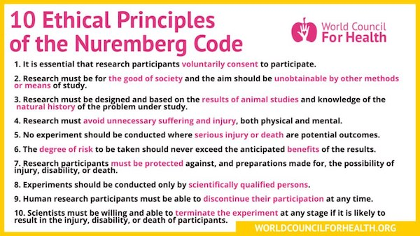 Paging the WHO, CDC, NIH, Bourla, Gates, Fauci, Walensky etc., etc., etc.. You are all guilty of violating the Nuremberg Code, and should be prosecuted.