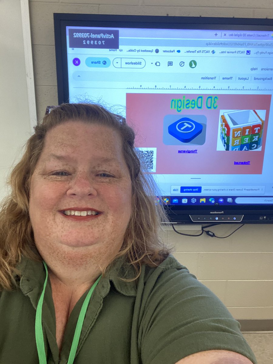 OLAtechteacher's tweet photo. Beginning my second day presenting 3D printing at the AOP TECH Academy. #aopsta2023 #olamorton #3Dprinting #nationalselfieday @AOPS_Schools @aoptech https://t.co/LgC9DXFw5n