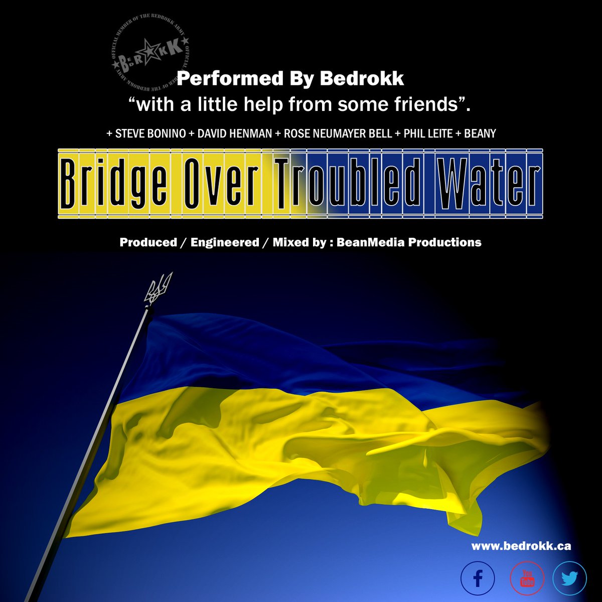 #StandWithUkriane #StandWithUkraineNOW
this Song is dedicated to the People Of #Ukraine...#StopTheWar 
**** CHECK OUT THE VIDEO ****
👇👇👇👇👇👇👇👇👇
youtu.be/A7aN6w_J5gY
'Bridge Over Troubled Water' by Bedrokk @BedrokkV8