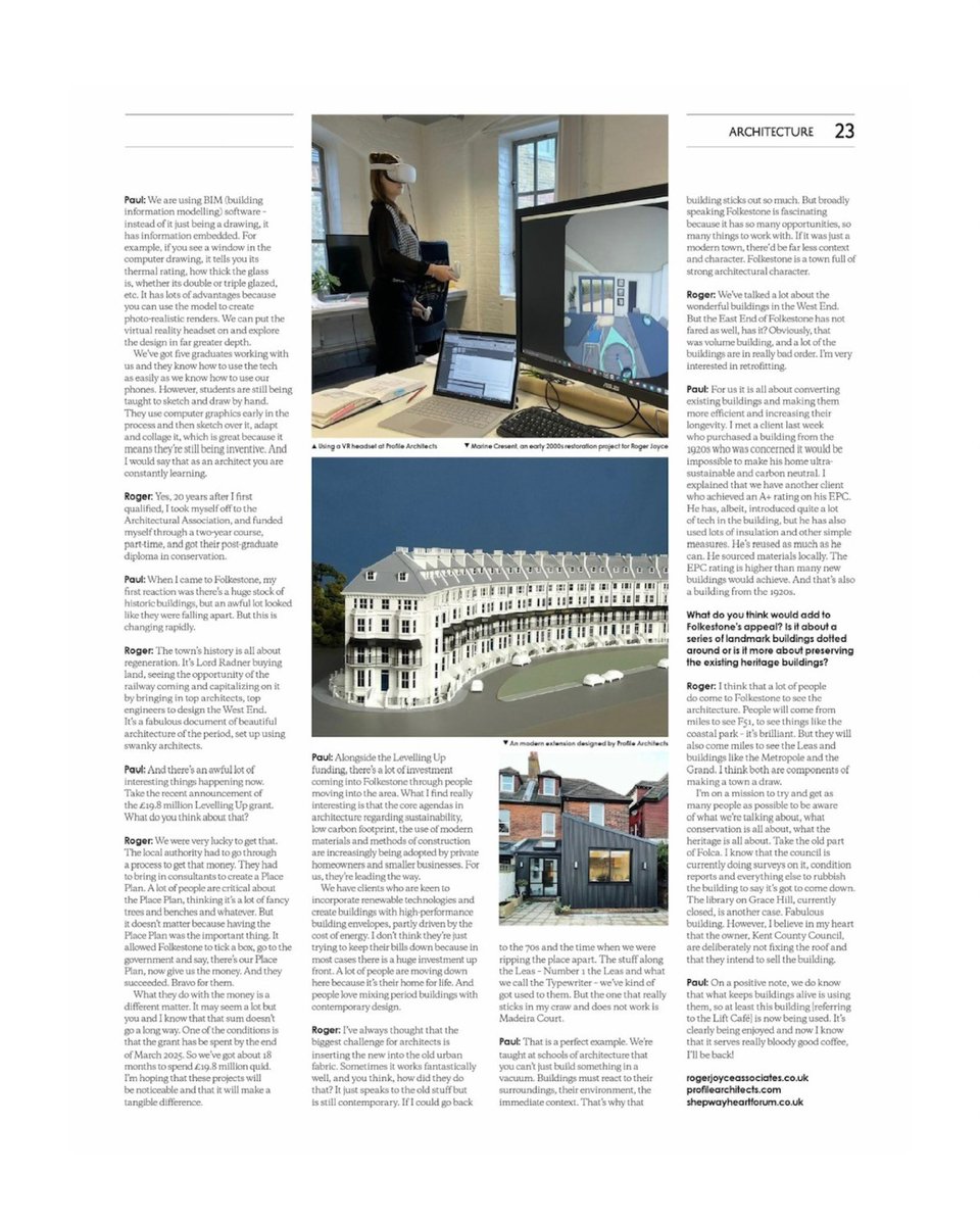 We have been receiving fantastic feedback from clients, friends and associates regarding our feature article in the current edition of the Folkestone Foghorn. The article gives an insight into our use of virtual reality to deliver architectural design #virtualreality #Folkestone