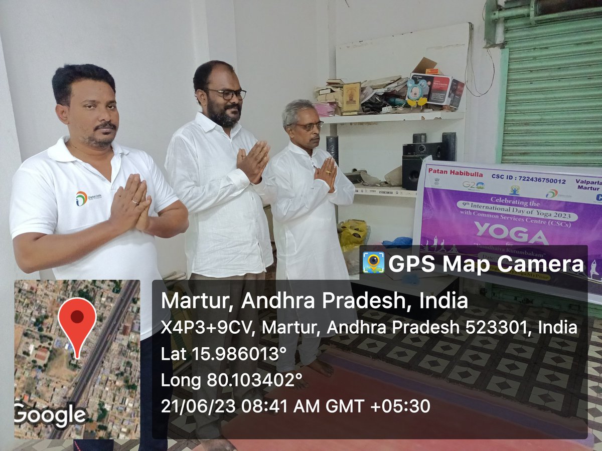 PatanHabibulla's tweet photo. INTERNATIONAL YOGA DAY CELEBRATION IN MARTUR, BAPATALA DISTRICT
CSC ID: 722436750012
@CSCSPV_Health @CSCegov_ @moayush #CSCeYoga #MyYogaMyPose https://t.co/fVP2V4g1VO