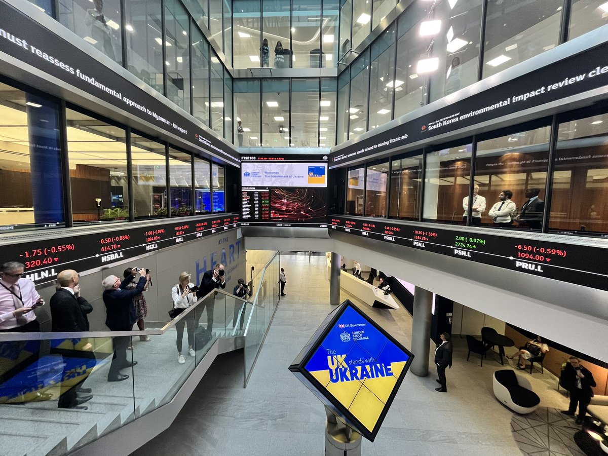 KateJosephKJ's tweet photo. From the opening of the London Stock Exchange @LSEplc this morning, to the Ukraine Recovery Conference today and tomorrow, governments, international organisations and businesses have joined together to #StandWithUkraine. #URC2023 https://t.co/PG5KF2GeMd