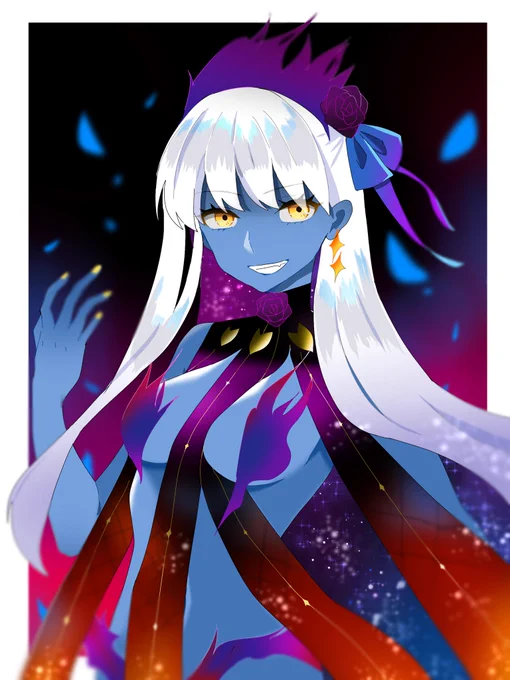 描いたカーマちゃんが対照的すぎて 過去絵だけど祈願!!!!