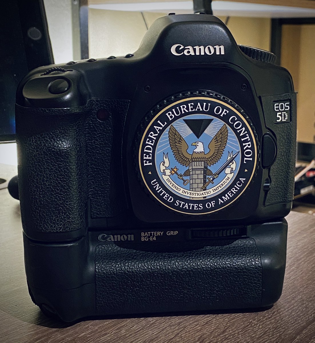 Found an old #ControlRemedy sticker and used it on my non-branded Canon body cap. Now it belongs to the Federal Bureau of Control! #Controlgame #Canon5D #DSLR