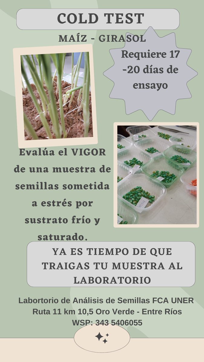 semillasFCAUNER's tweet photo. es el momento ideal para que traigas tu muestra al Laboratorio!! https://t.co/p5OhqVhD6d